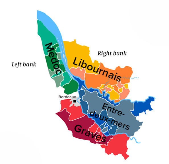 Bordeaux wine map