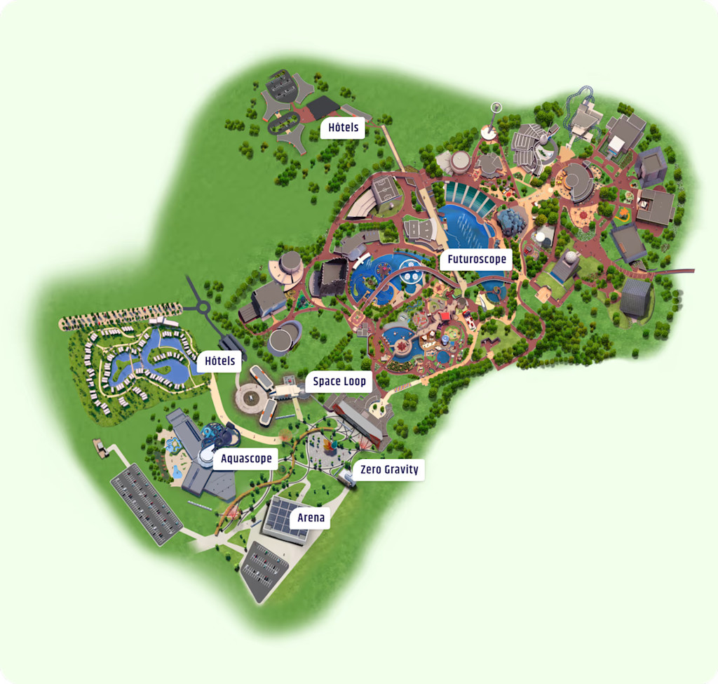 Futuroscope Xperiences map