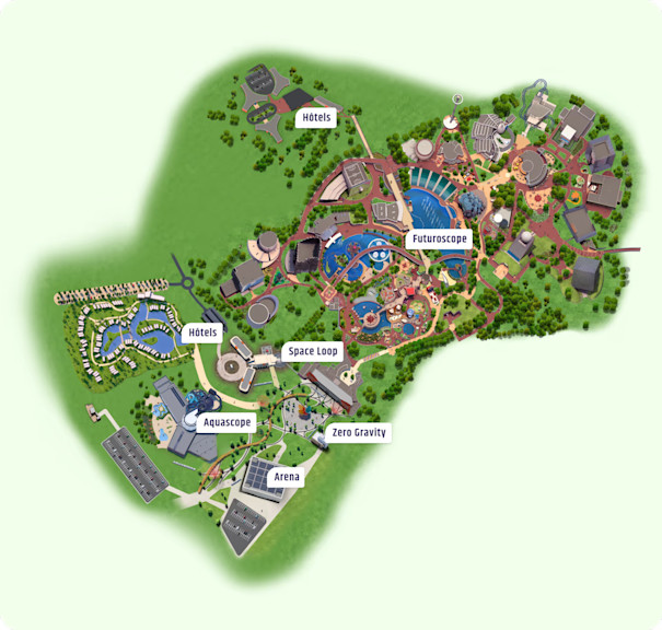 Futuroscope Xperiences map