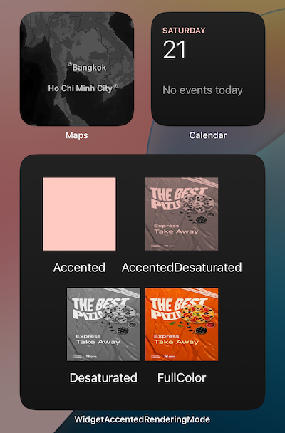 Example of iOS 18 Tinted Widget Images