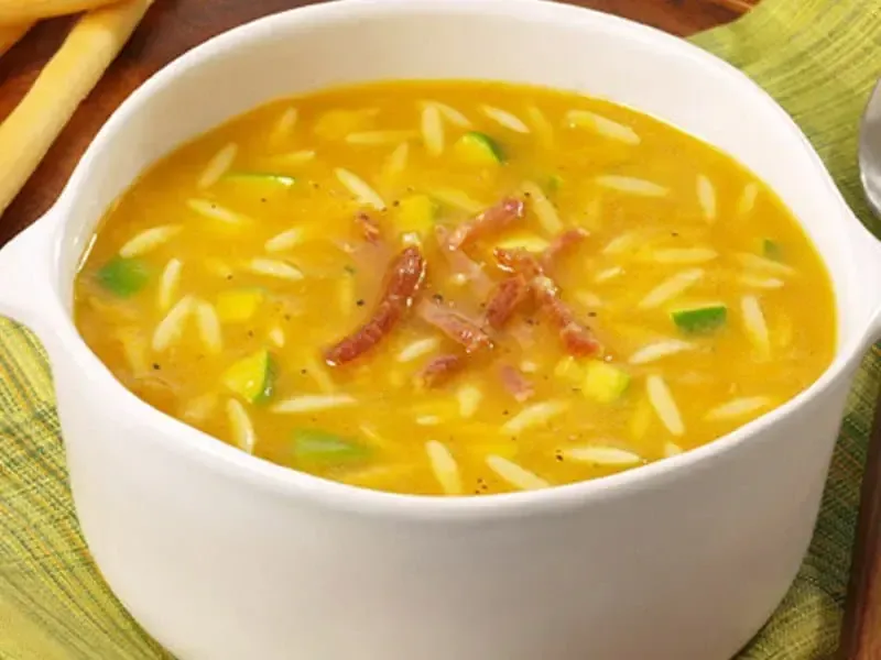 Orzo Butternut Squash Soup with Zucchini Recipe | Barilla