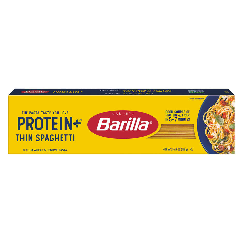 Barilla® Protein+ Thin Spaghetti 2025 Product Packaging