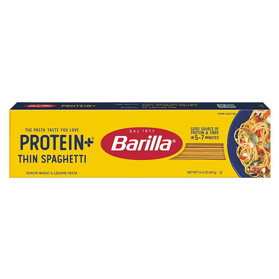 Barilla® Protein+ Thin Spaghetti 2025 Product Packaging