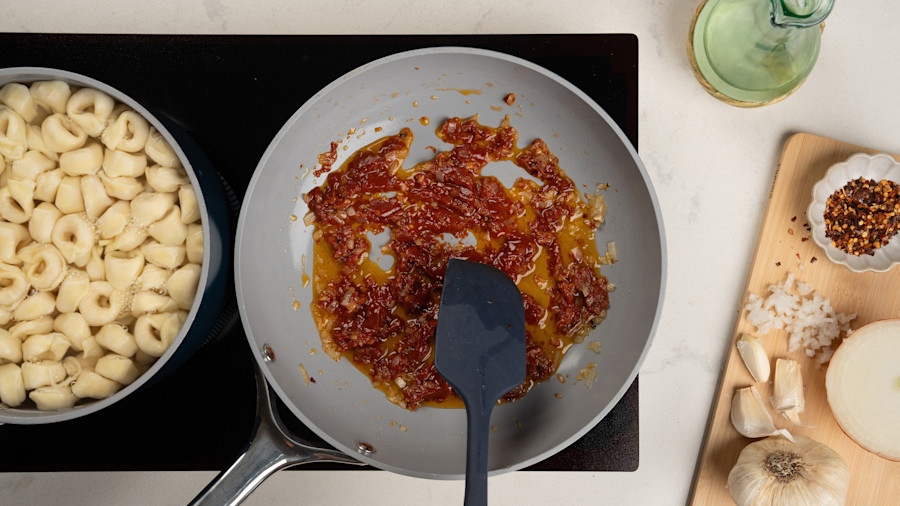 Barilla® Tortellini with Spicy Vodka Sauce Recipe Step 2