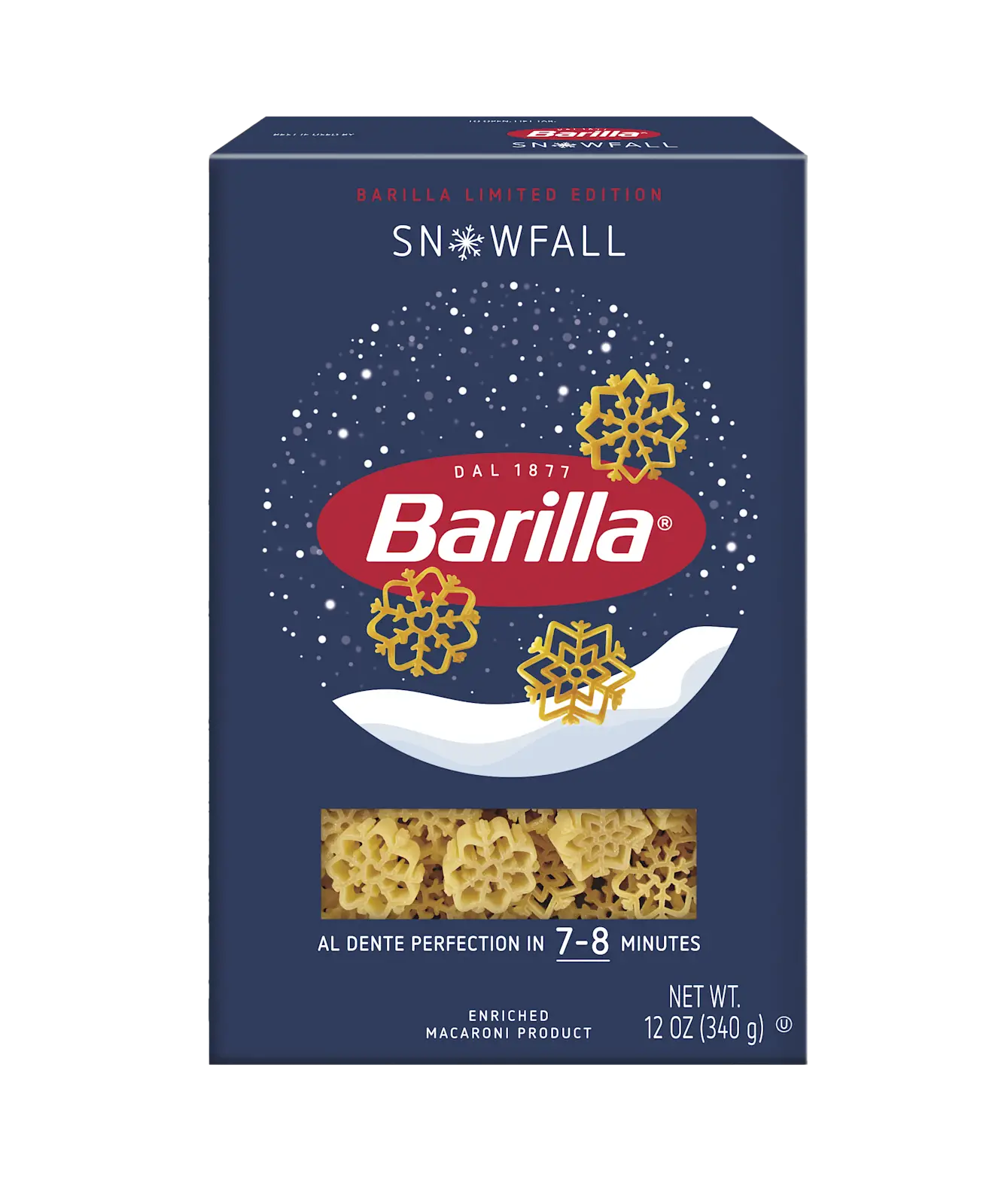 Barilla Snowfall Pasta - 3 snowflake pasta shapes for winter