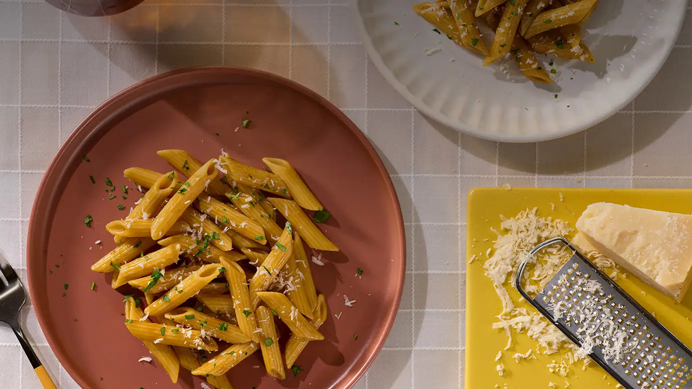 Barilla Protein Plus Pasta Penne with Bone Broth and Parmesan Cheese