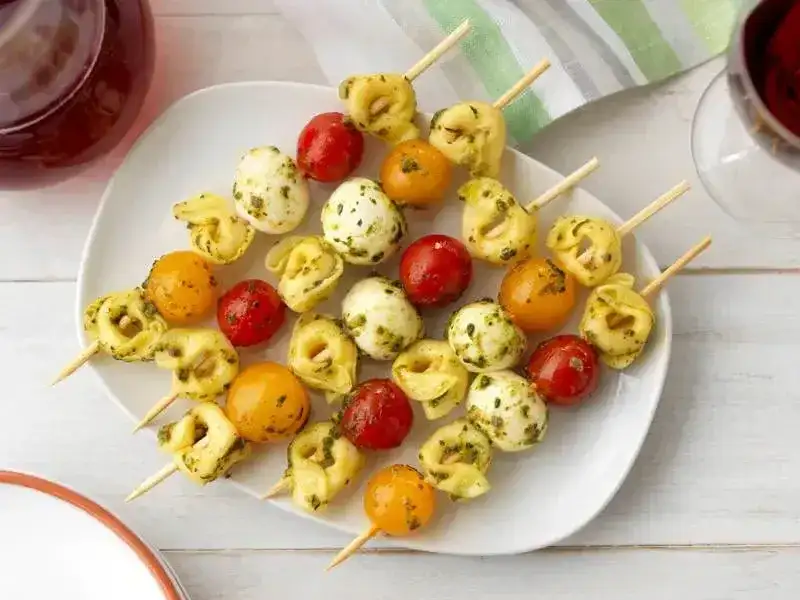 Barilla® Three Cheese Tortellini Caprese Skewers with Pesto