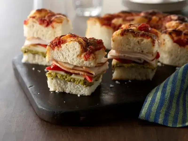 Focaccia Sandwich with Turkey, Red Pepper & Barilla® Creamy Pesto