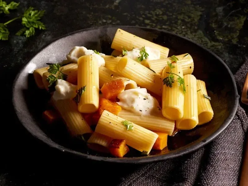 Collezione Rigatoni with Butternut Squash, Rosemary & Burrata Cheese ...