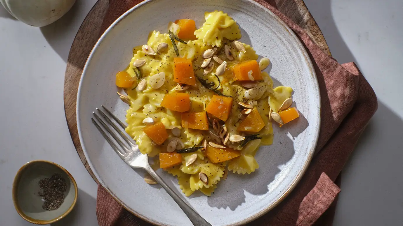 Barilla Farfalle Pasta Squash Pumpkin Seeds Rosemary Ricotta Cheese