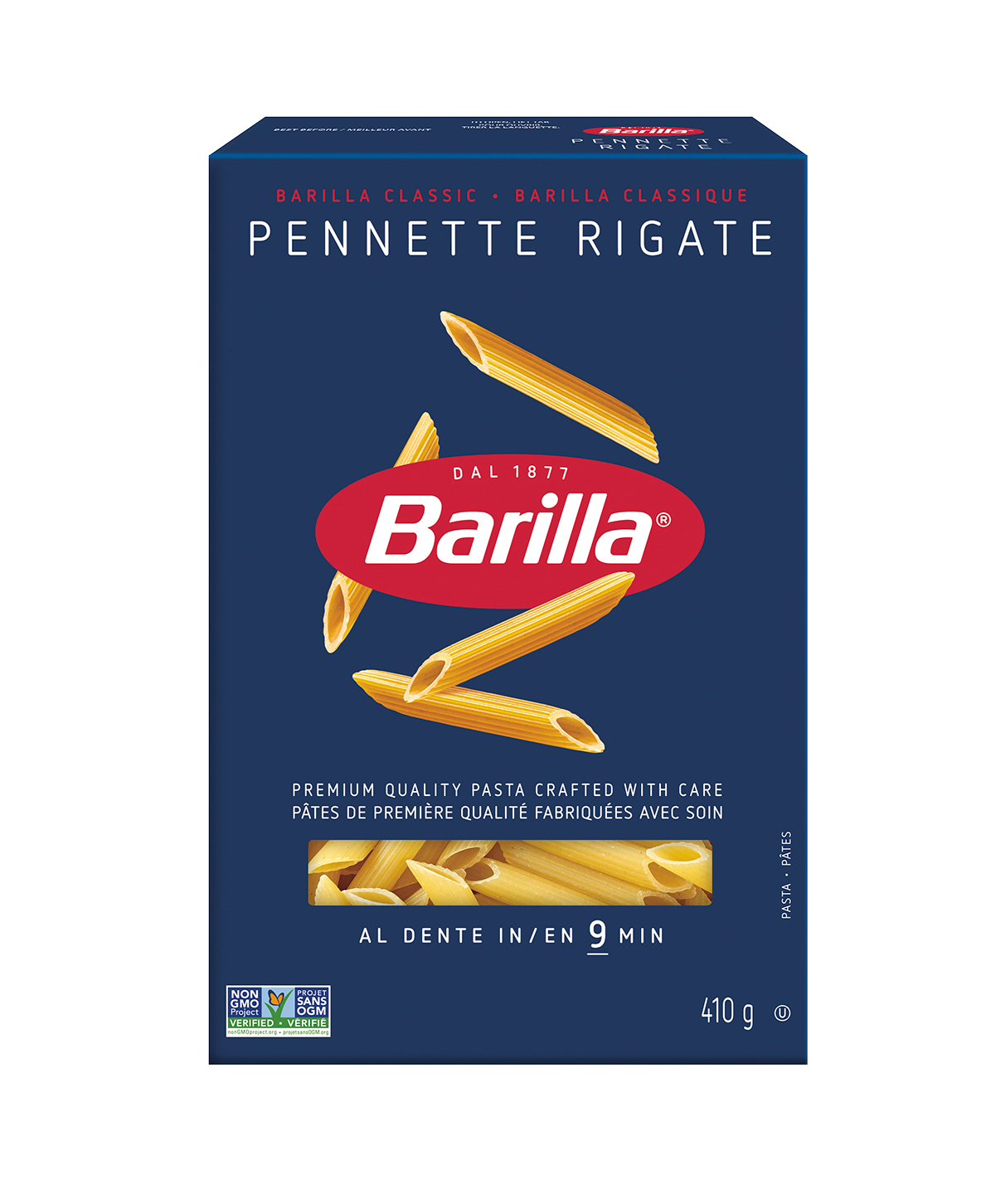 Barilla Pennette Rigate Pasta - Packshot - en-ca