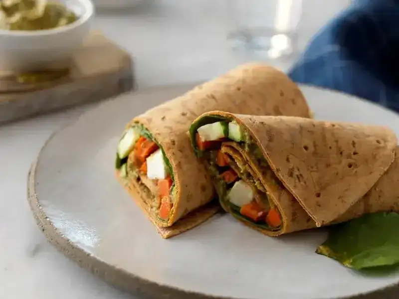 Roasted Vegetable Wrap with Pesto & Feta Cheese