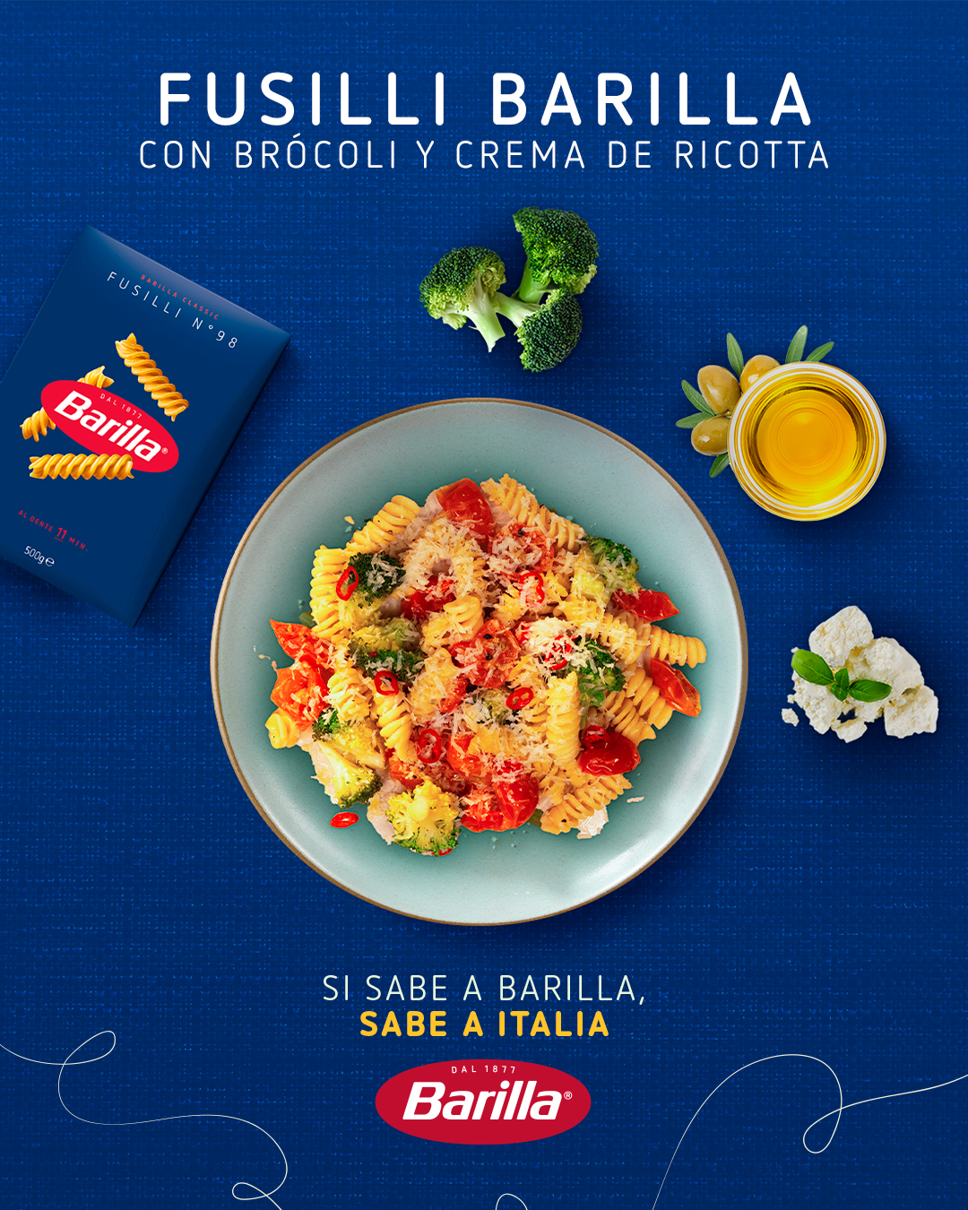 Fusilli Barilla con brócoli y crema de ricotta | Barilla