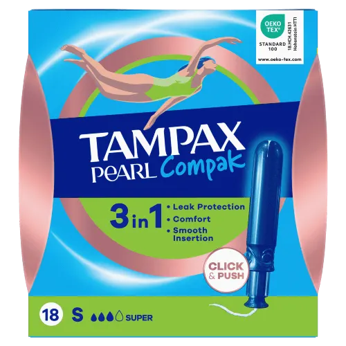 Tampons avec applicateur Tampax Pearl Compak Super 18ct