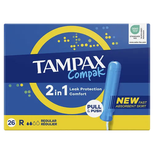 Tampons avec applicateur Tampax Compak Régulier 26ct