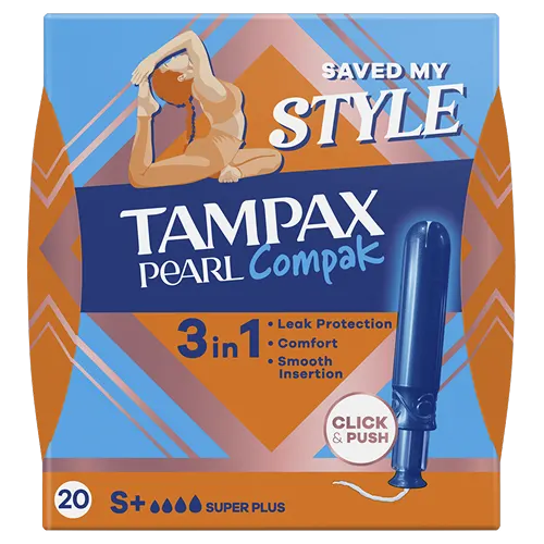 Tampons avec applicateur Tampax Pearl Compak Super Plus 20ct