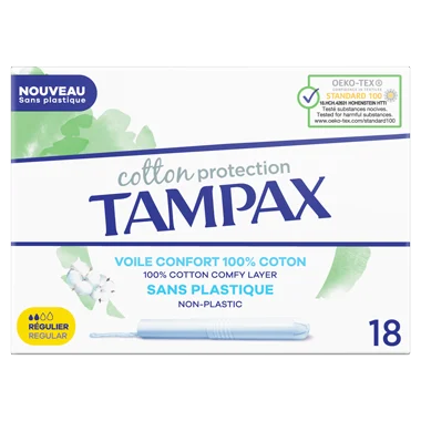Tampax Cotton Protection Régulier 18 ct