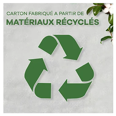 CARTON FABRIQUE A PARTIR DE MATERIAUX RECYCLES