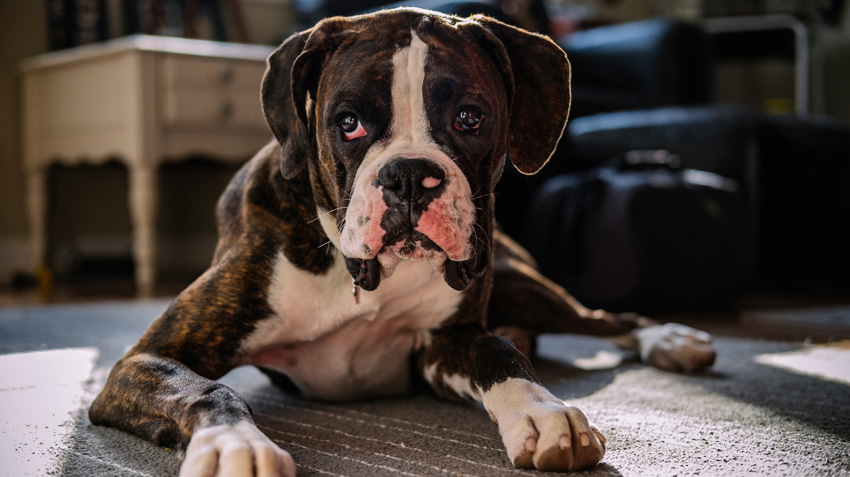 Black and white boxer hot sale puppy