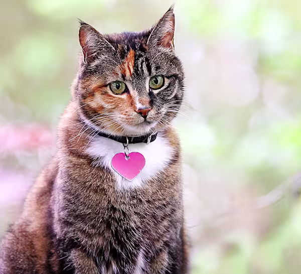 Cat with ID collar