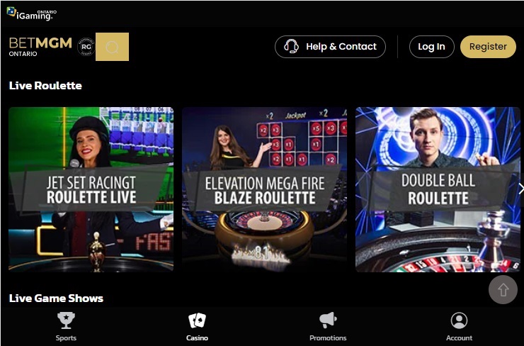 BetMGM Casino Ontario Top Live Roulette Games