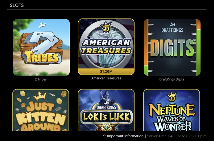 DraftKings Casino Ontario Slot Games