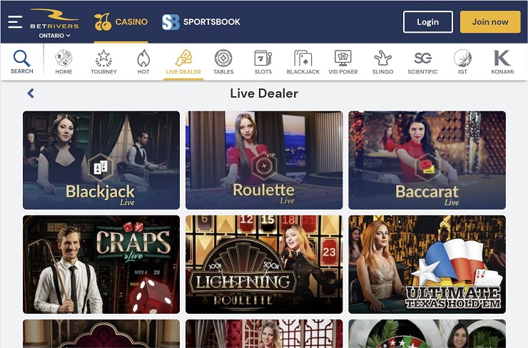 BetRivers Casino Ontario Live Dealer Games