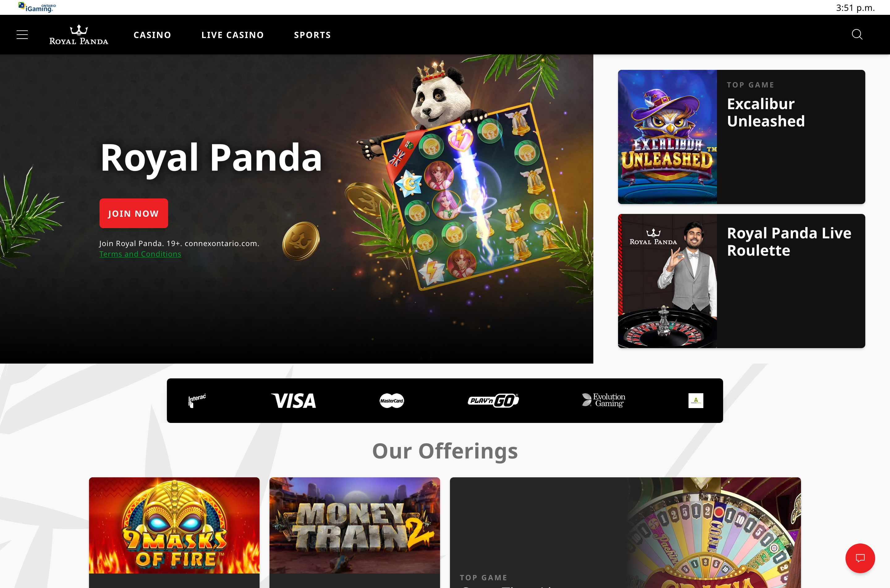 Royal Panda Casino Ontario sign up