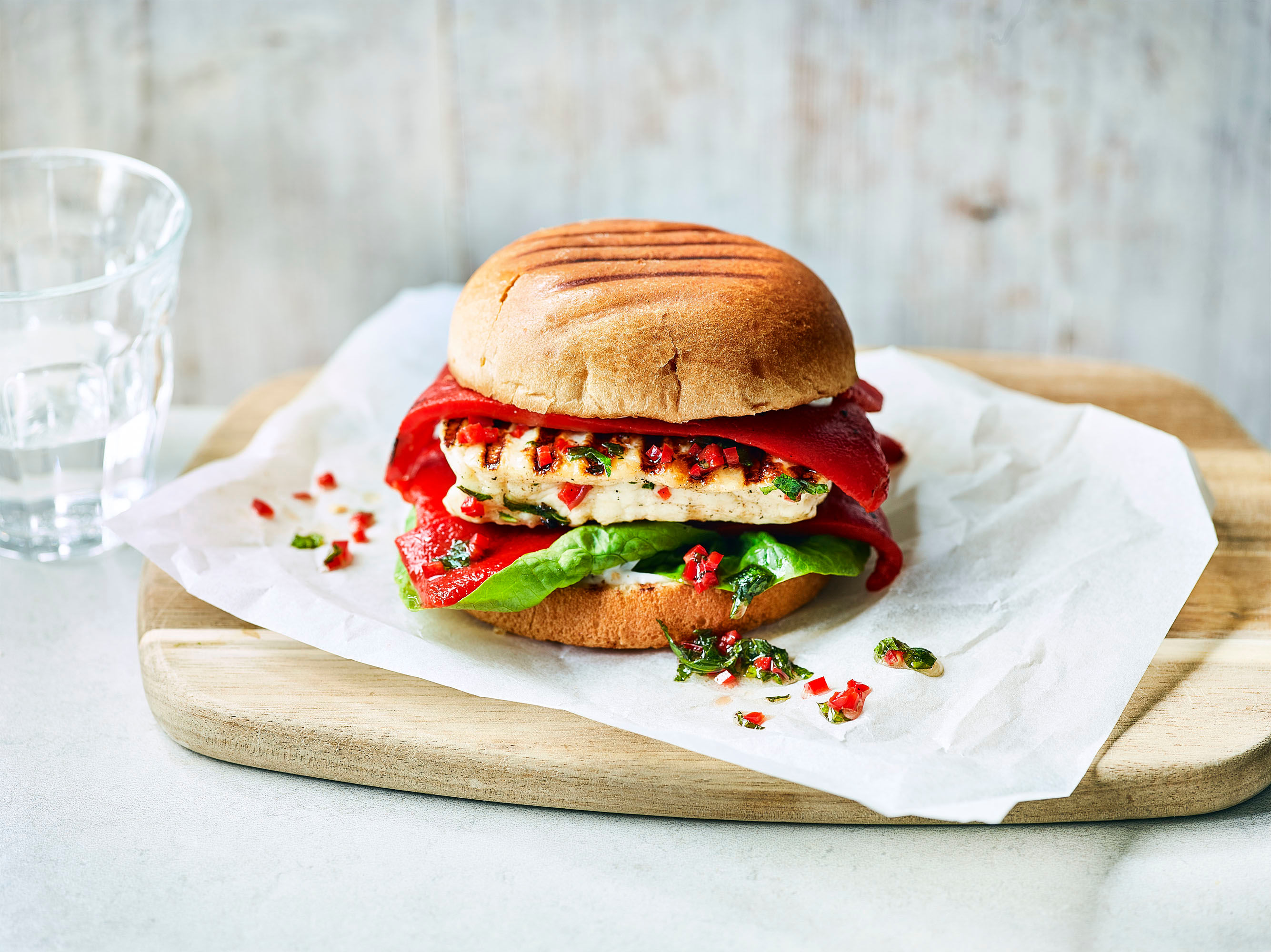 Halloumi Burger with Chilli and Mint