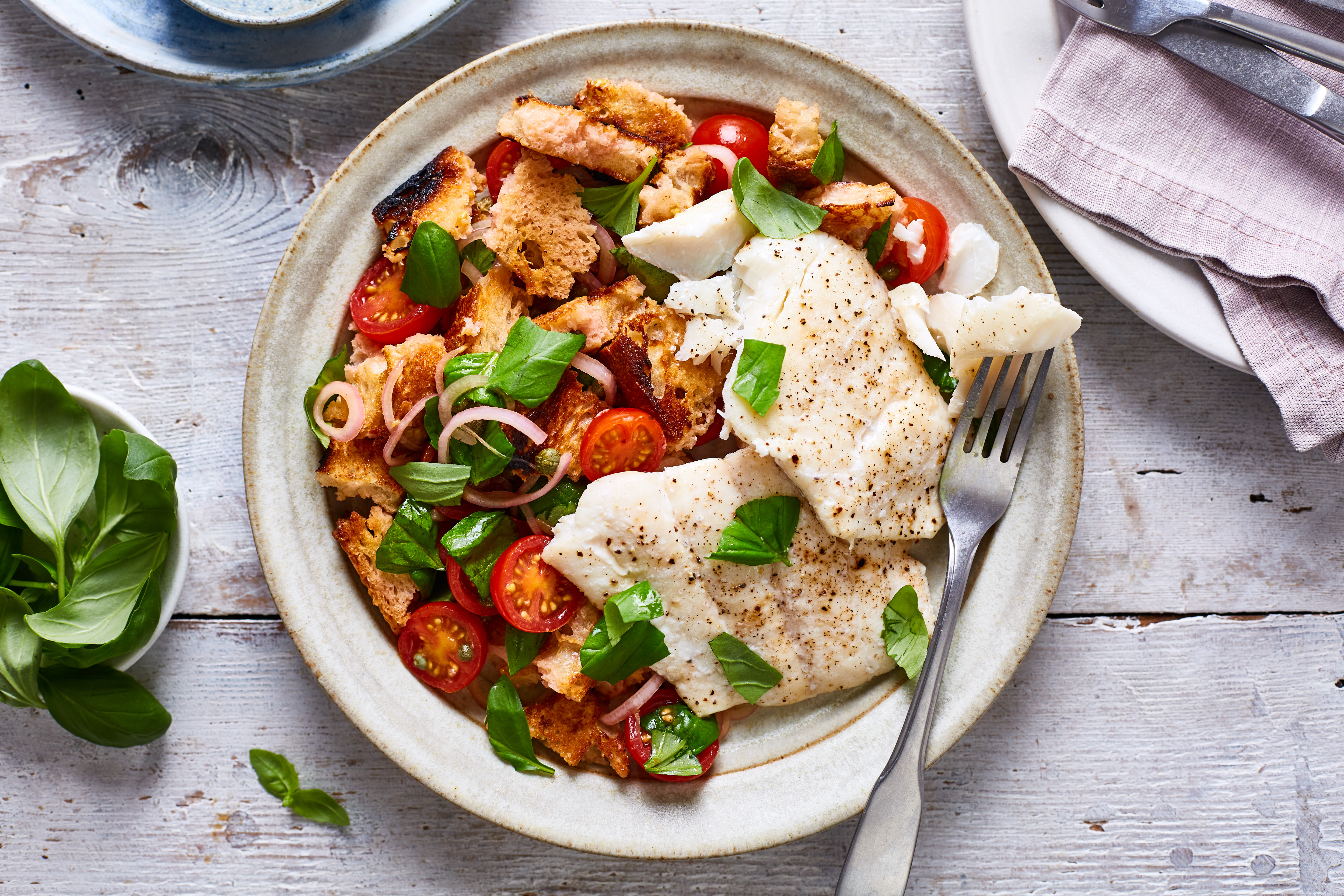Panzanella with Haddock