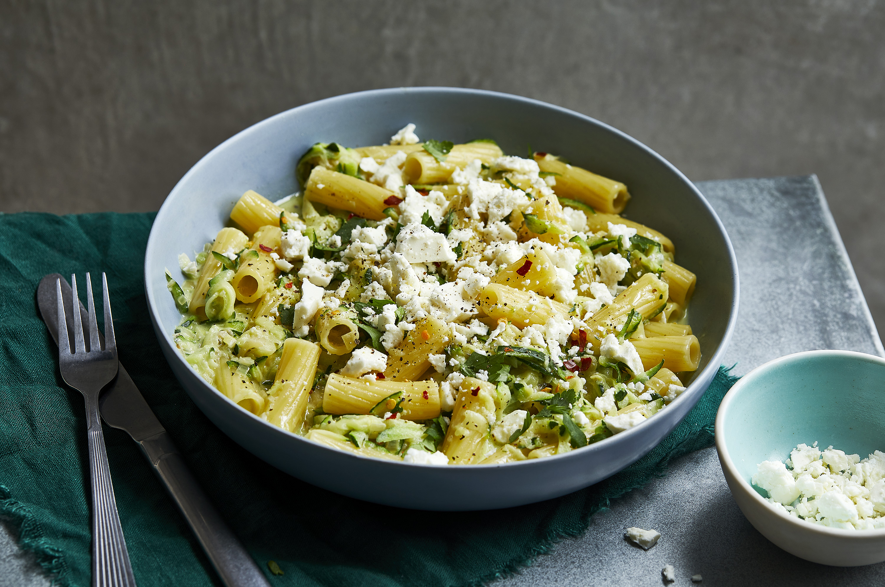 Feta and Courgette Pasta