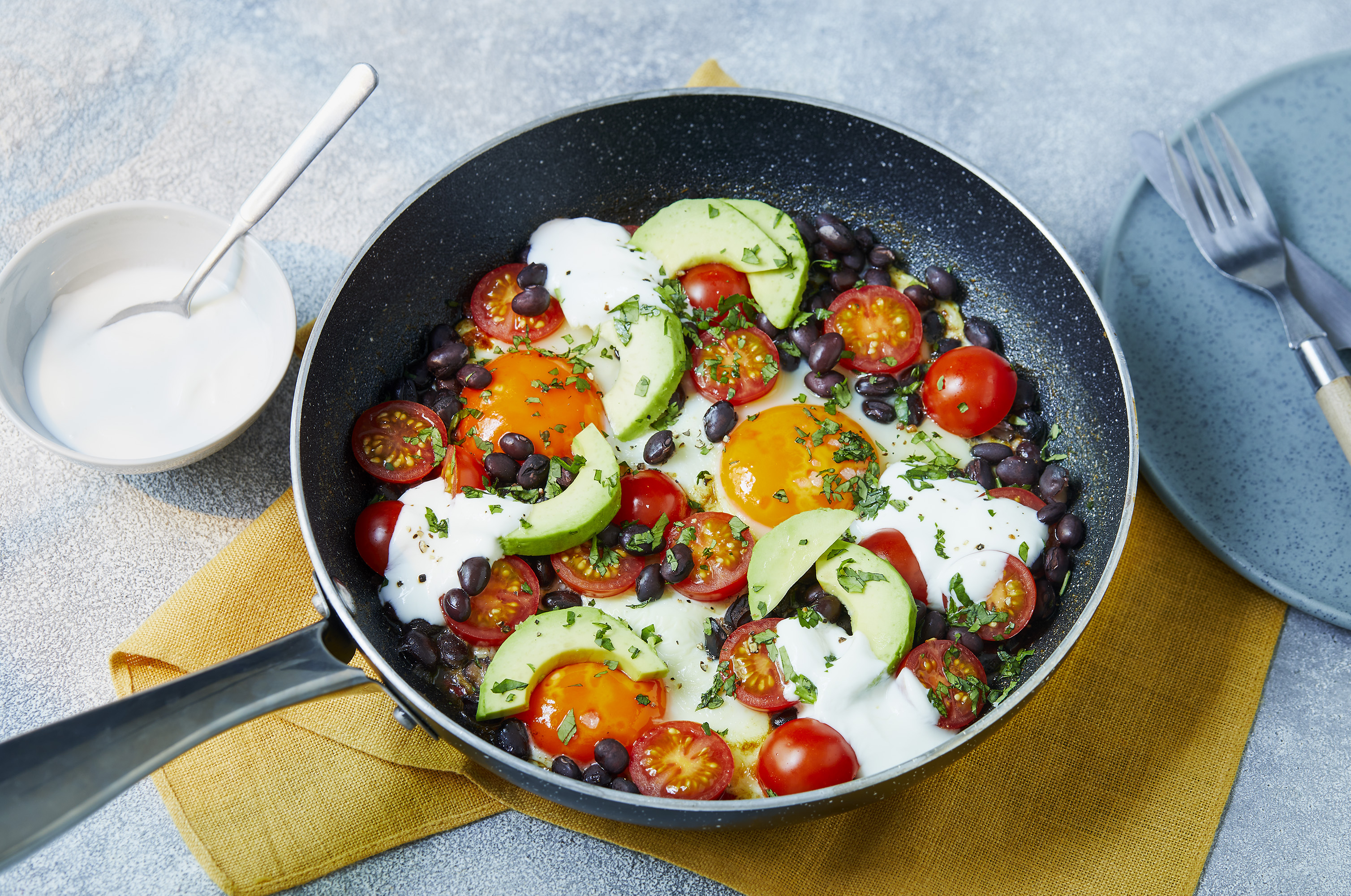 Avocado and Black Bean Eggs