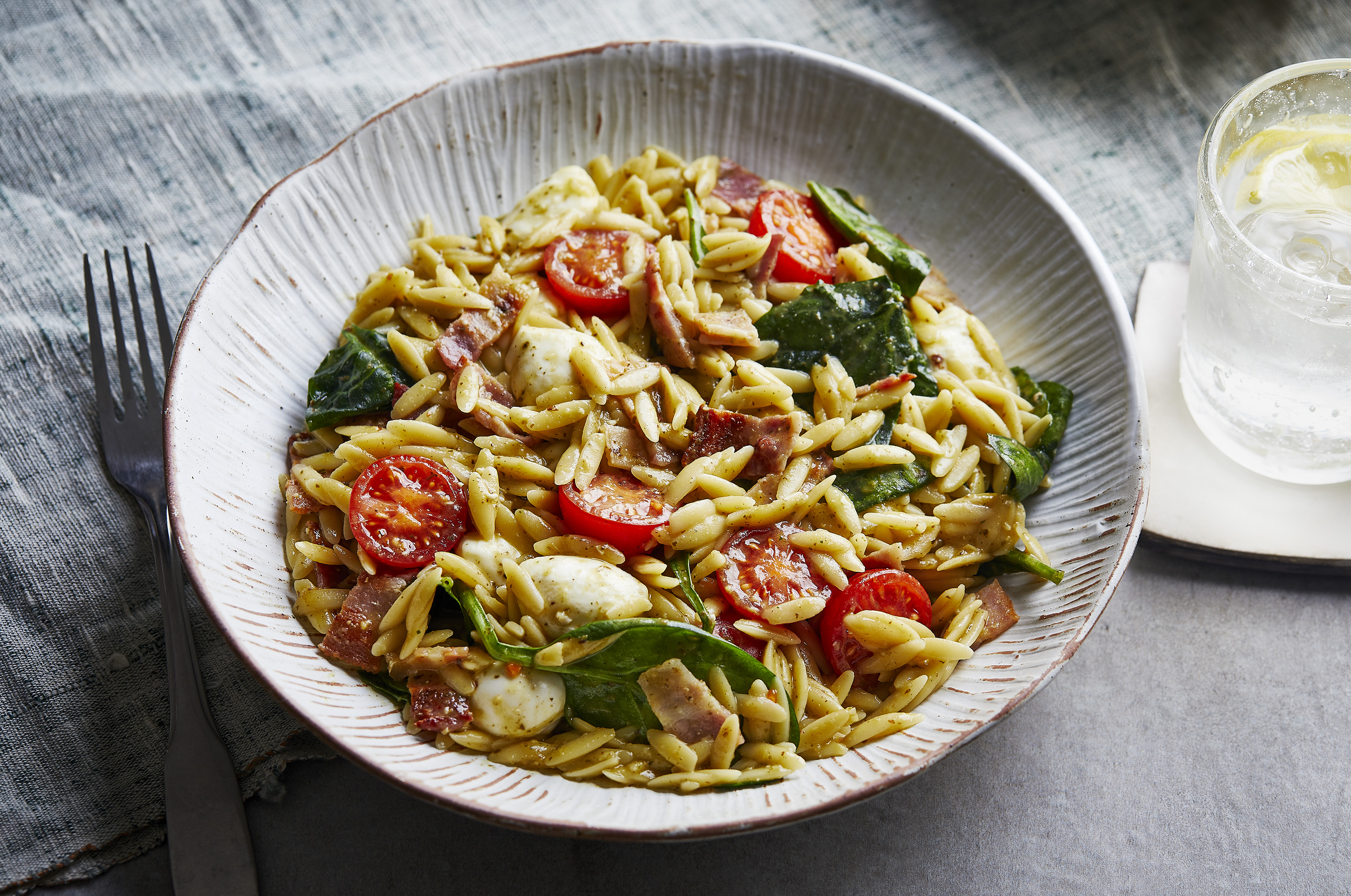 BLT Pesto Orzo Bowl