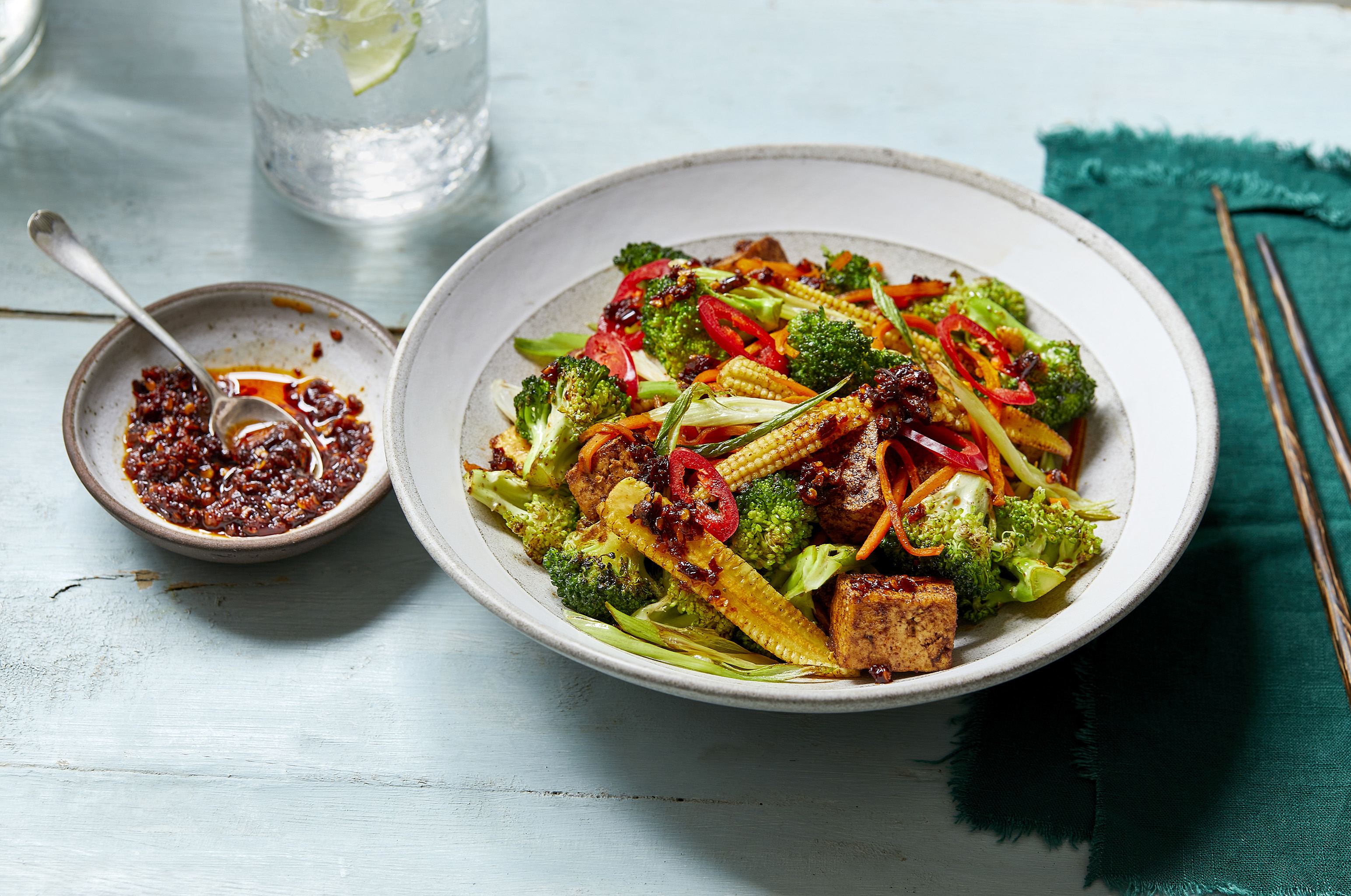 Chinese Style Tofu with Broccoli