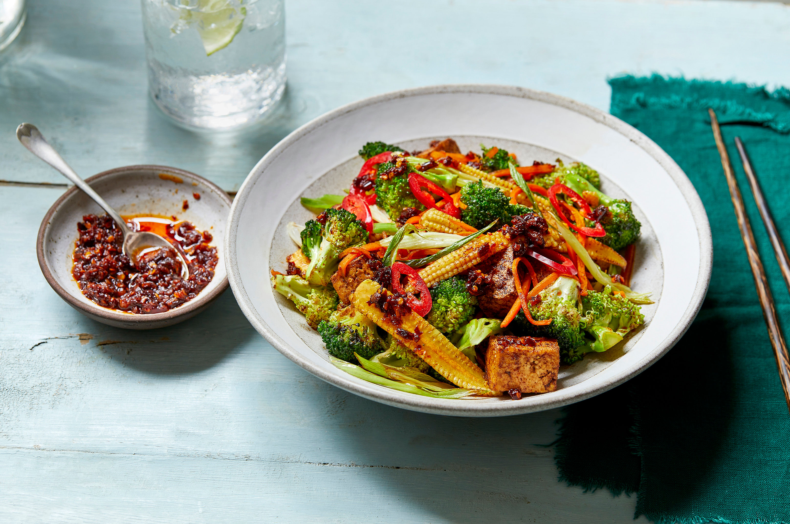 Chinese Style Tofu with Broccoli