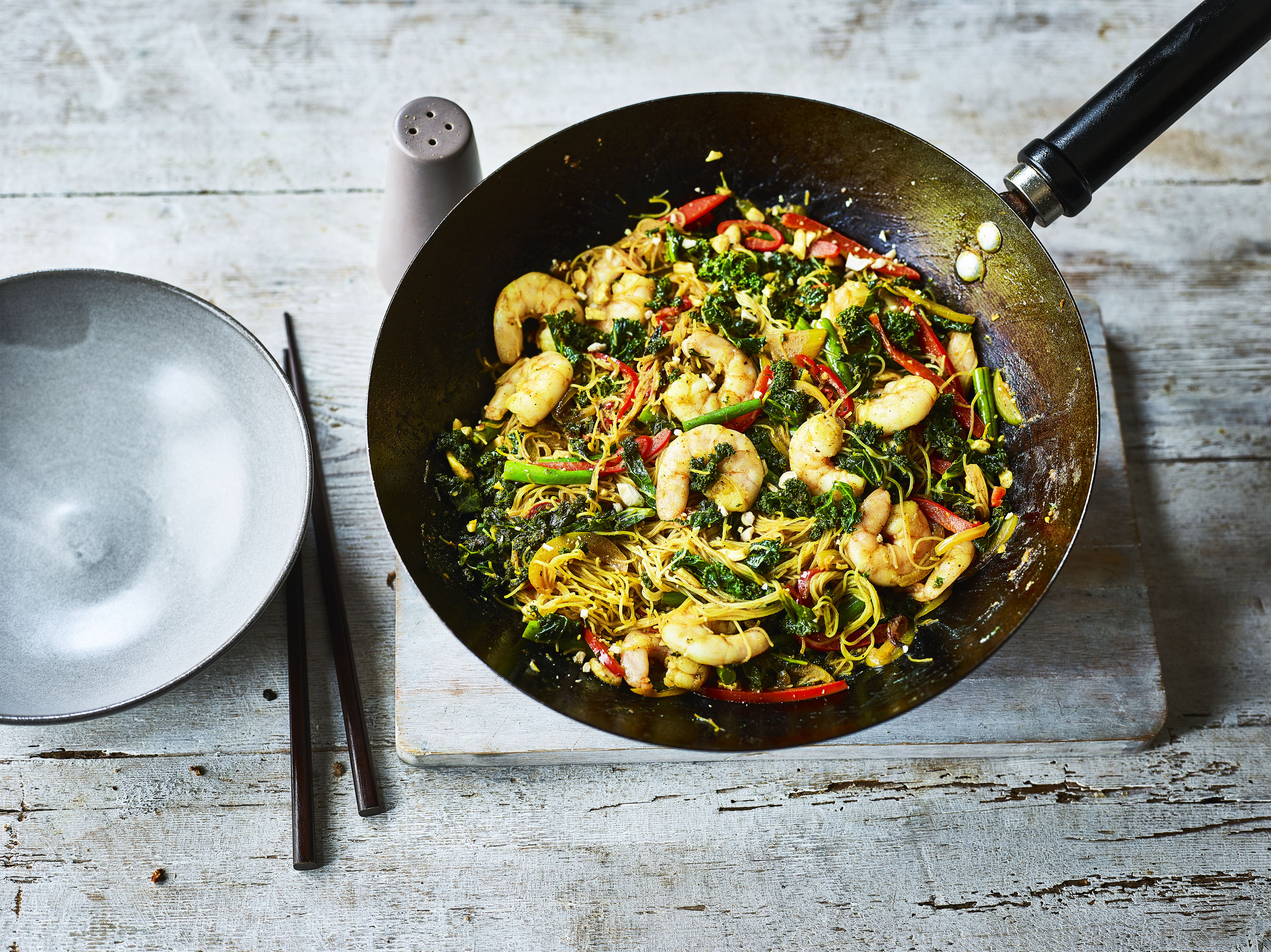 Singapore Noodles with Prawns