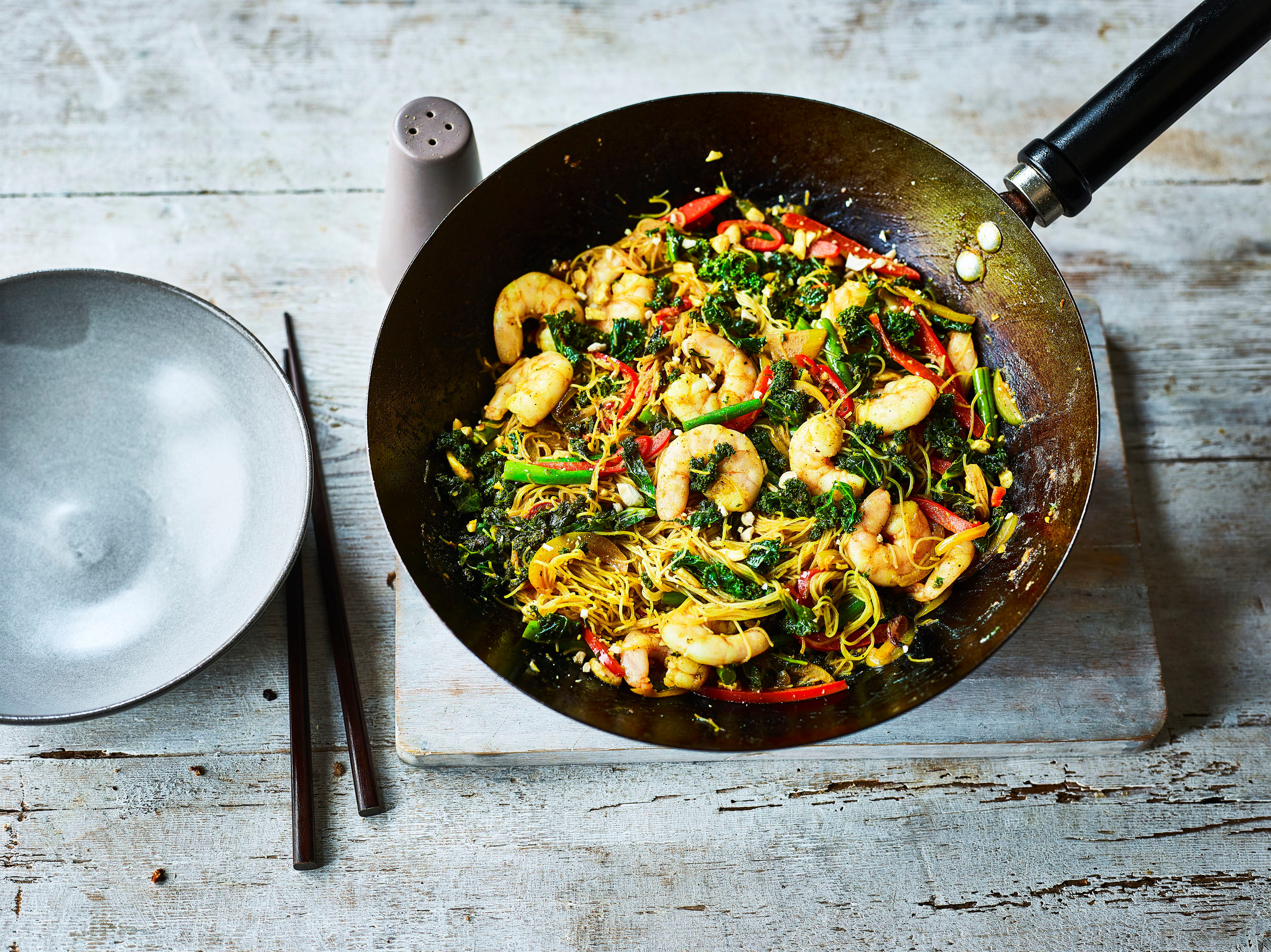 Singapore Noodles with Prawns