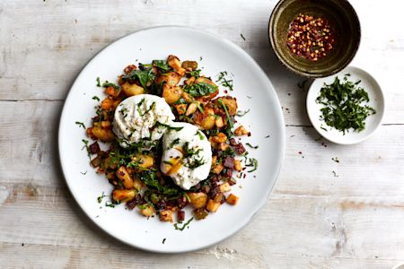 Chorizo and Potato Hash with Eggs