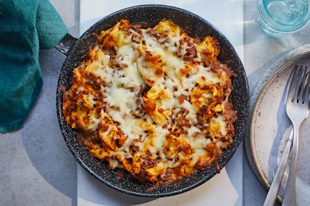 Quick Tortellini and Mince Bake