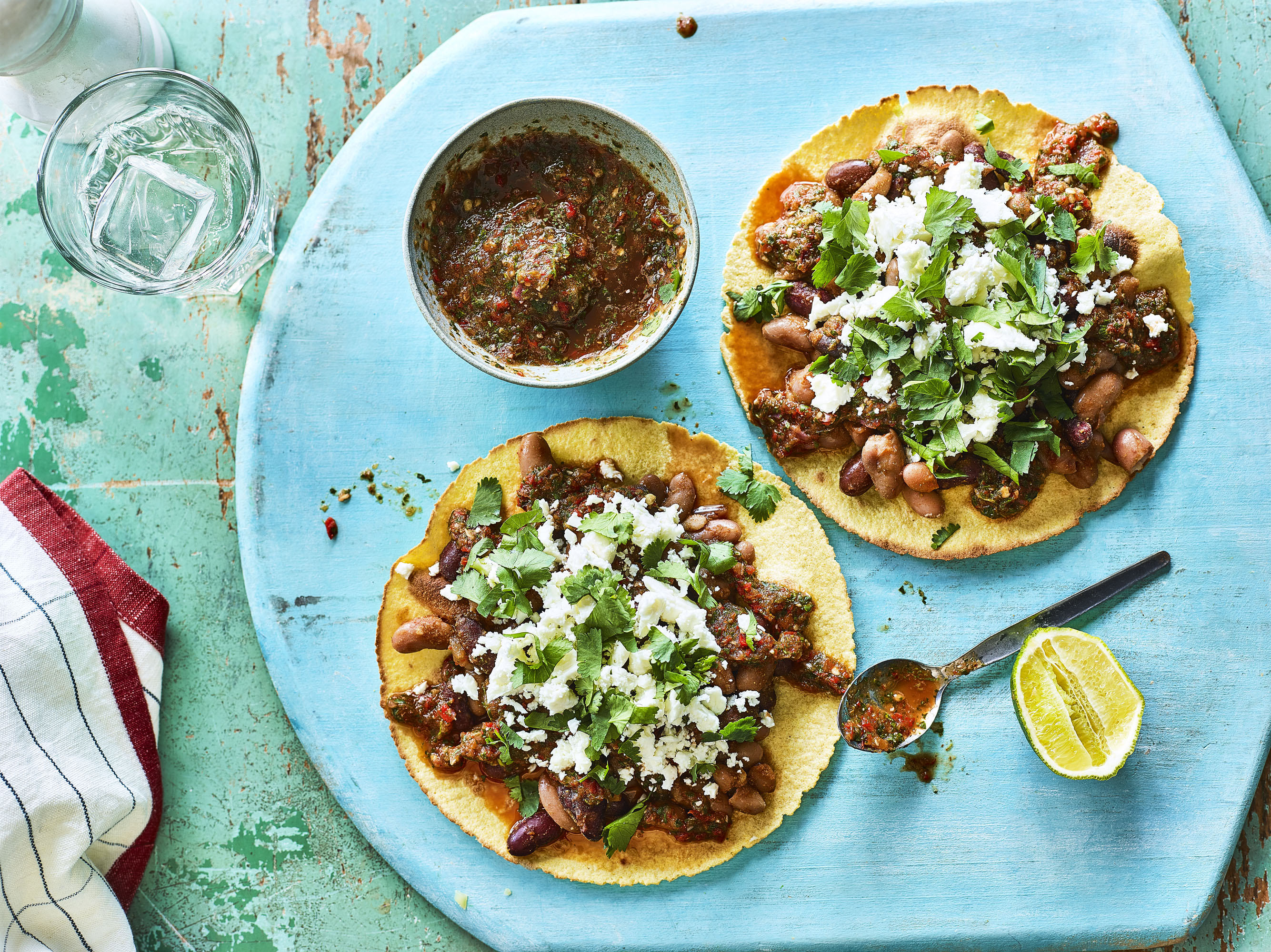 Bean Tacos with Roasted Chilli Salsa