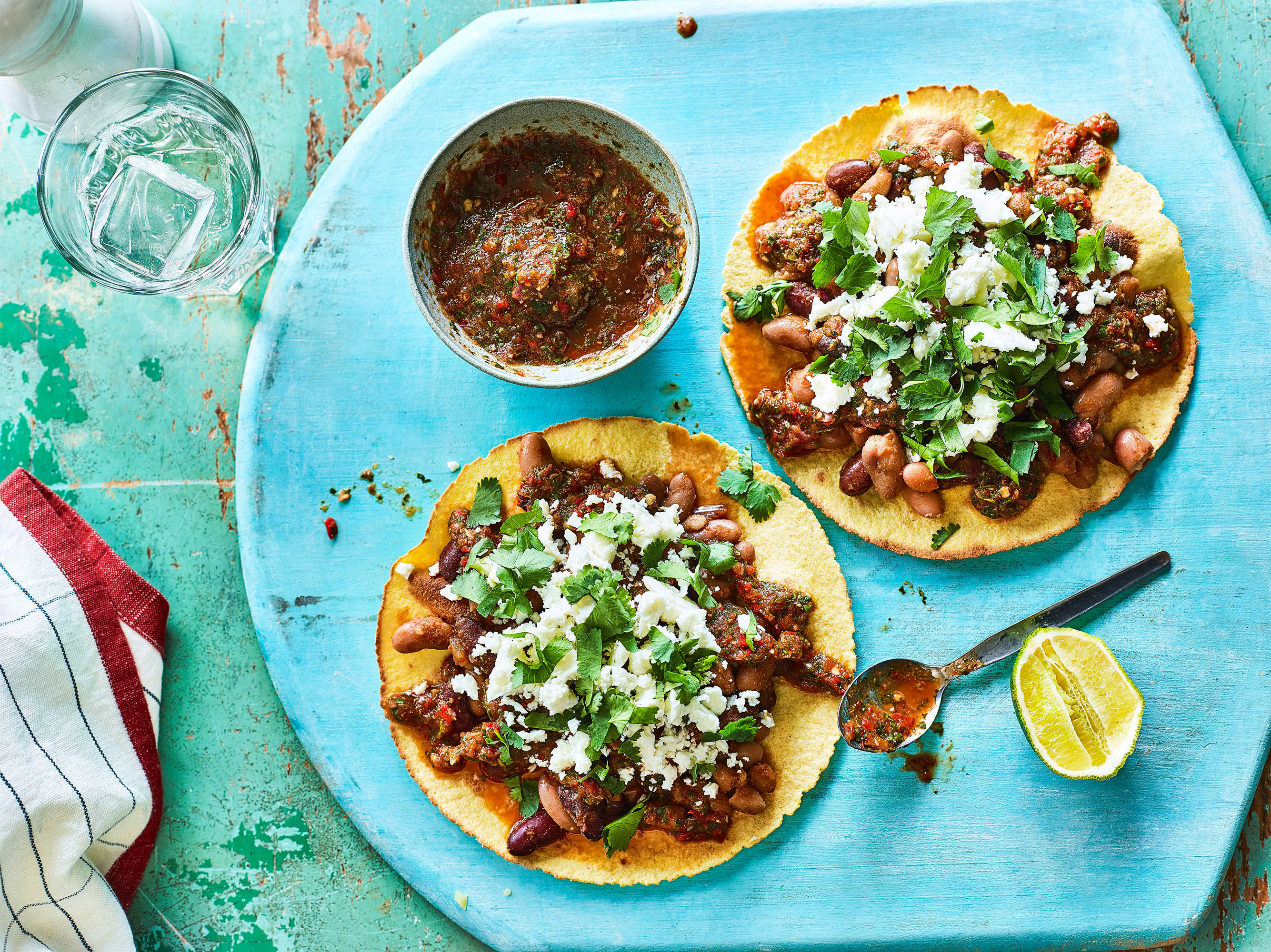 Bean Tacos with Roasted Chilli Salsa