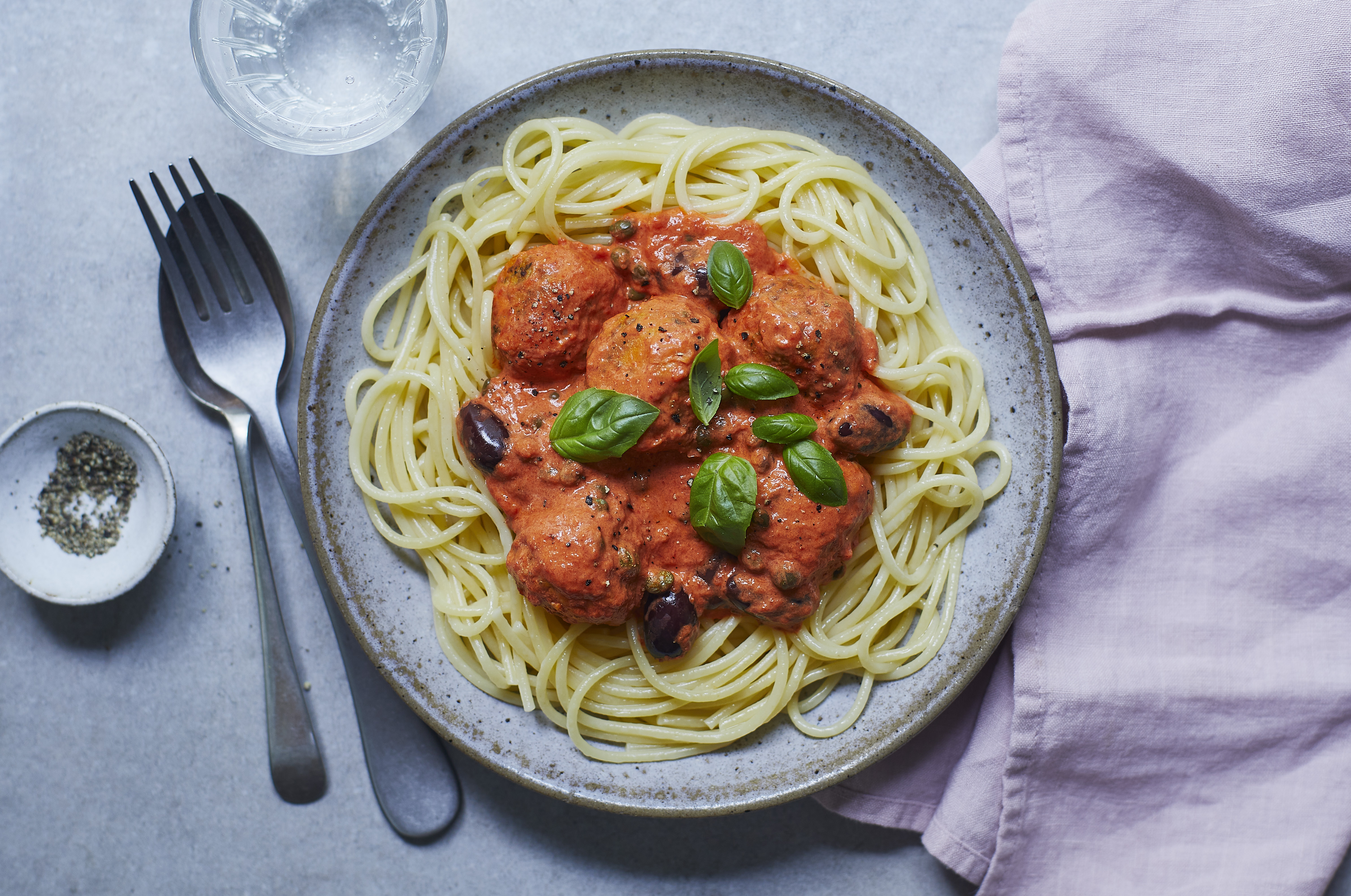 Chicken Meatball and Pepper Pasta