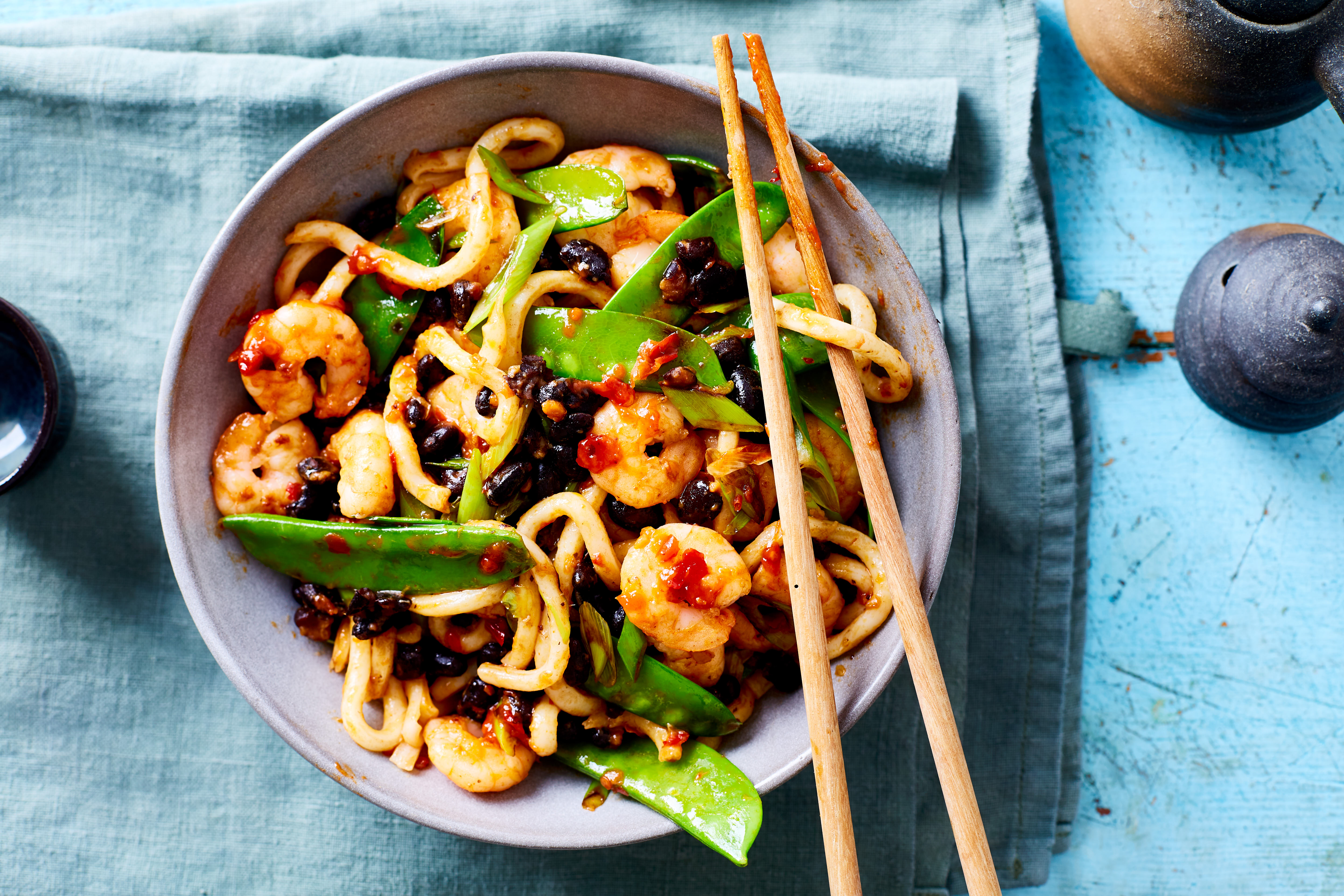 Spicy Prawn and Black Bean Noodles