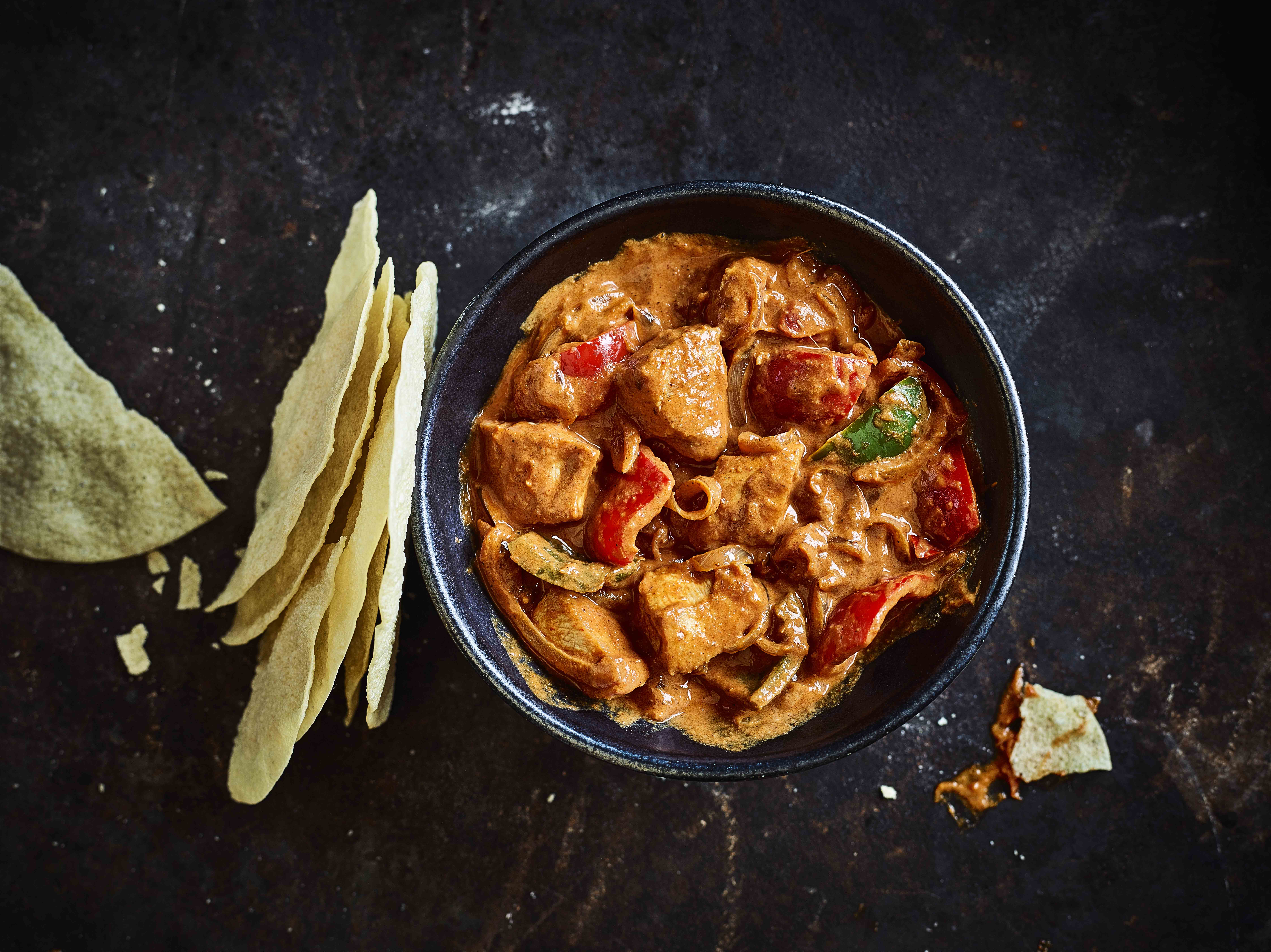 Chicken Jalfrezi with Poppadoms