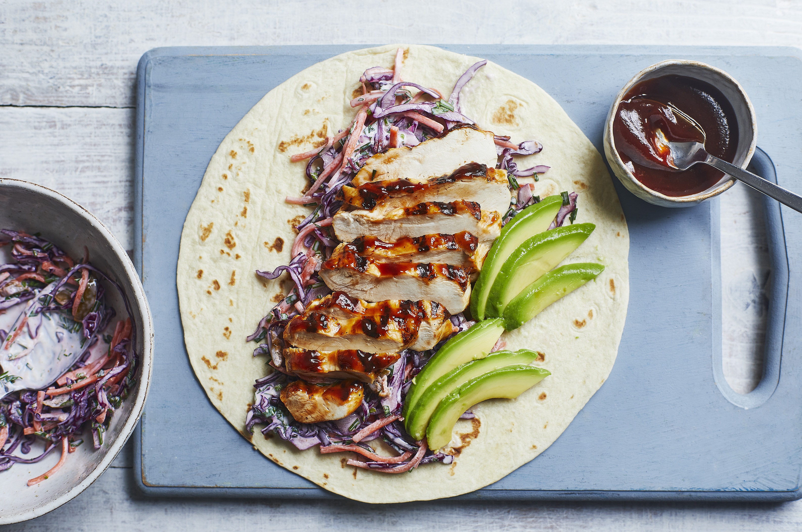 BBQ Chicken Wrap with Herb Slaw 🥪