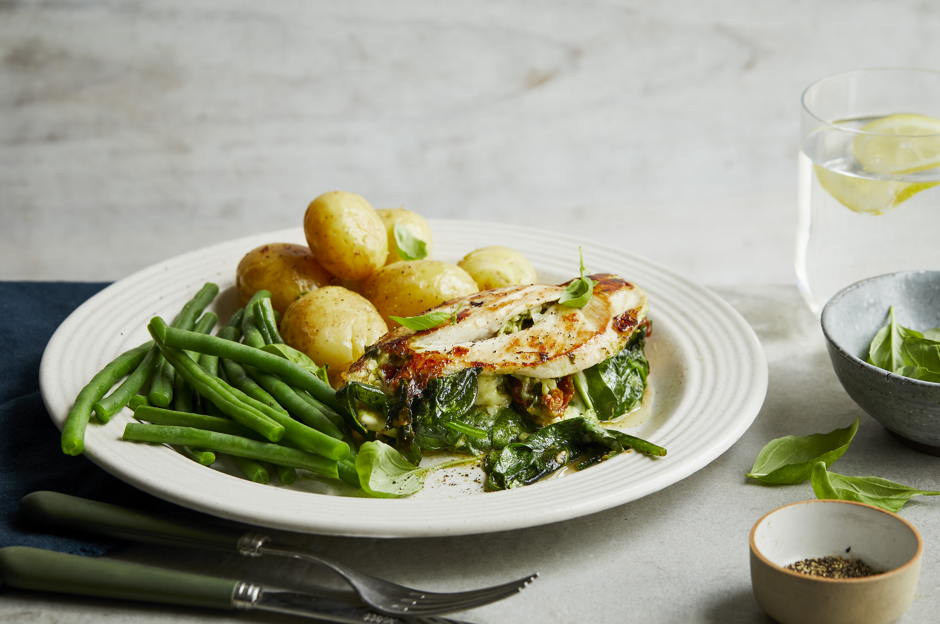 Pesto and Mozzarella Stuffed Chicken