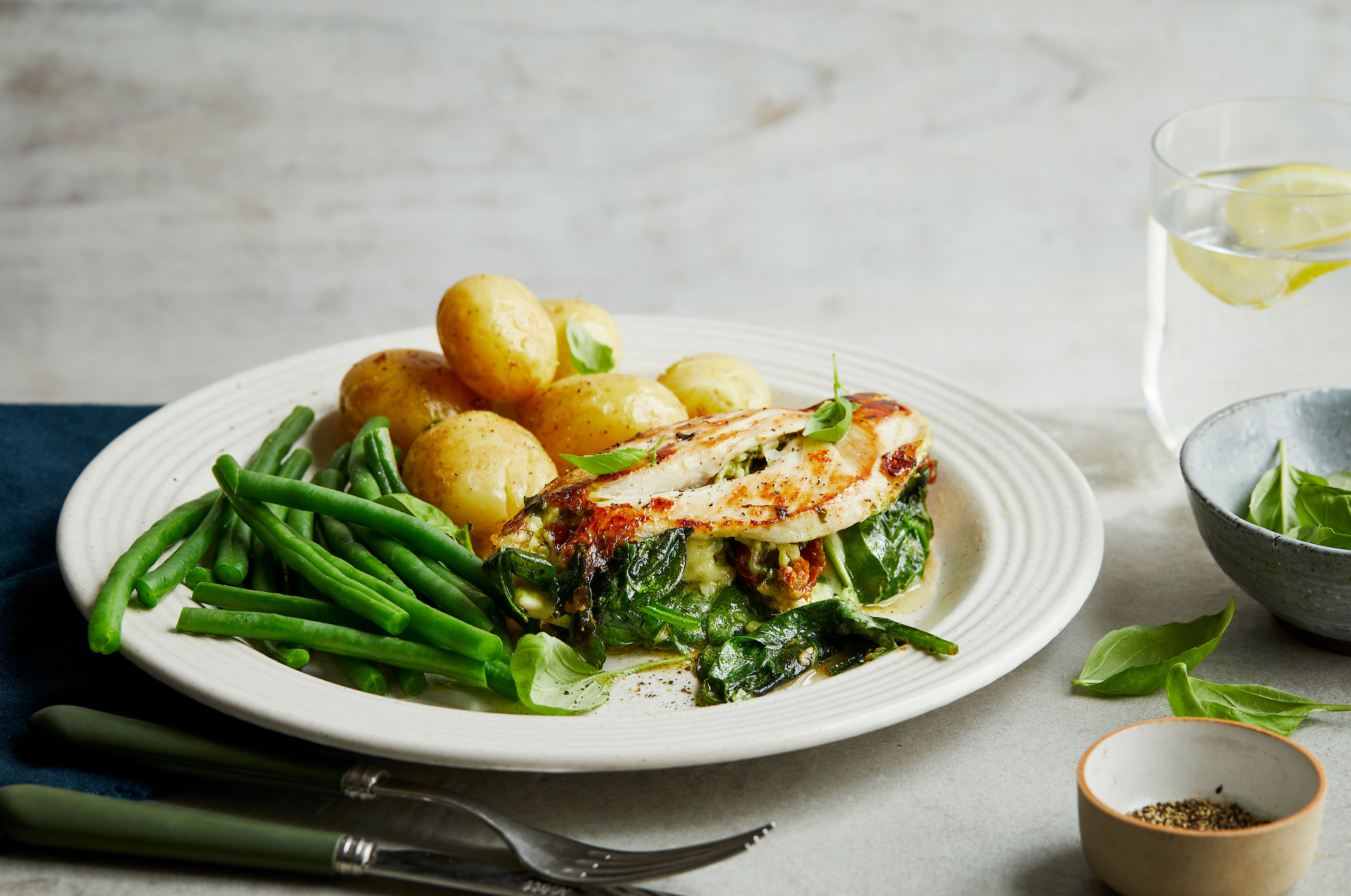 Pesto and Mozzarella Stuffed Chicken