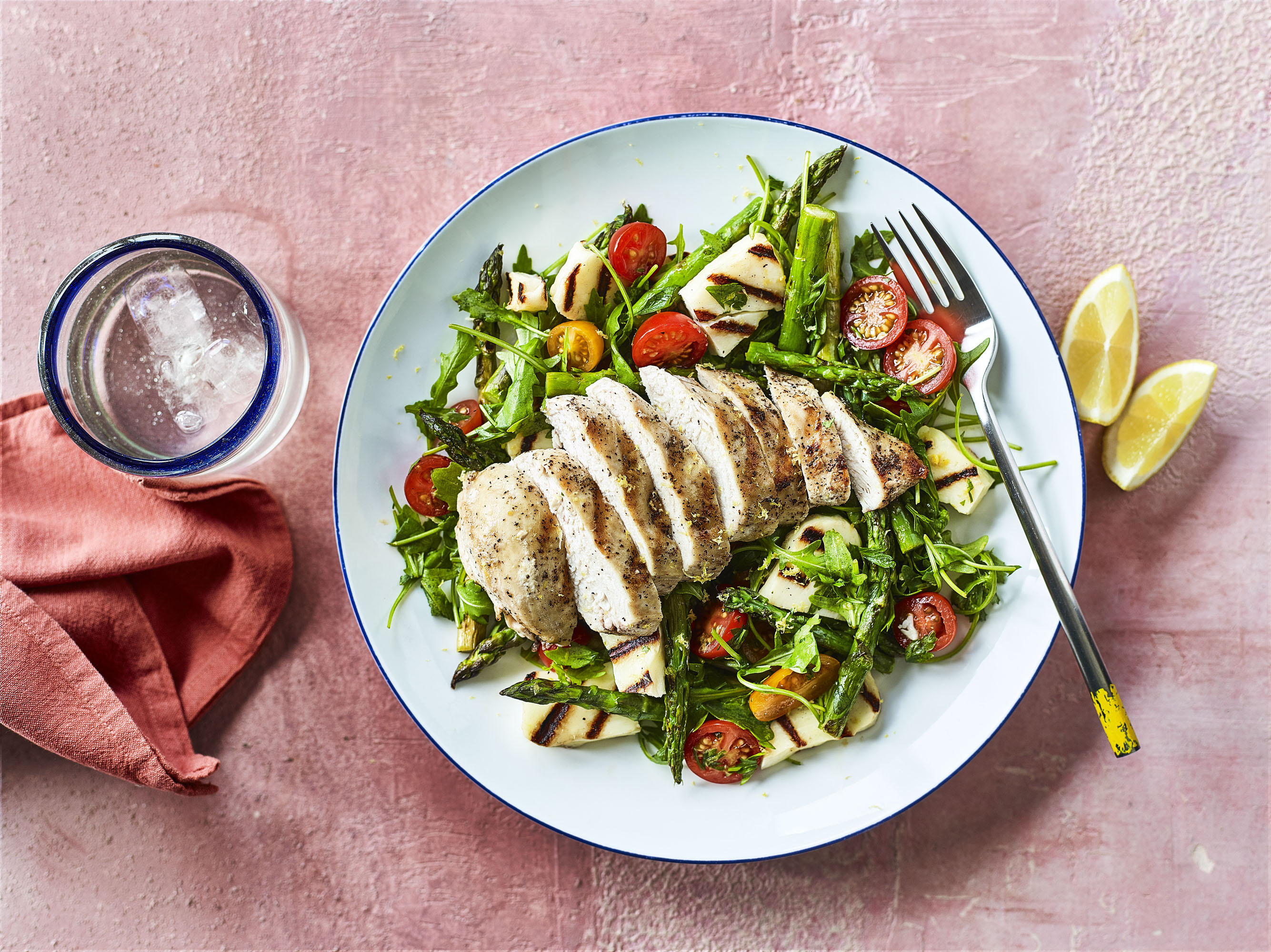 Grilled Chicken and Halloumi Salad