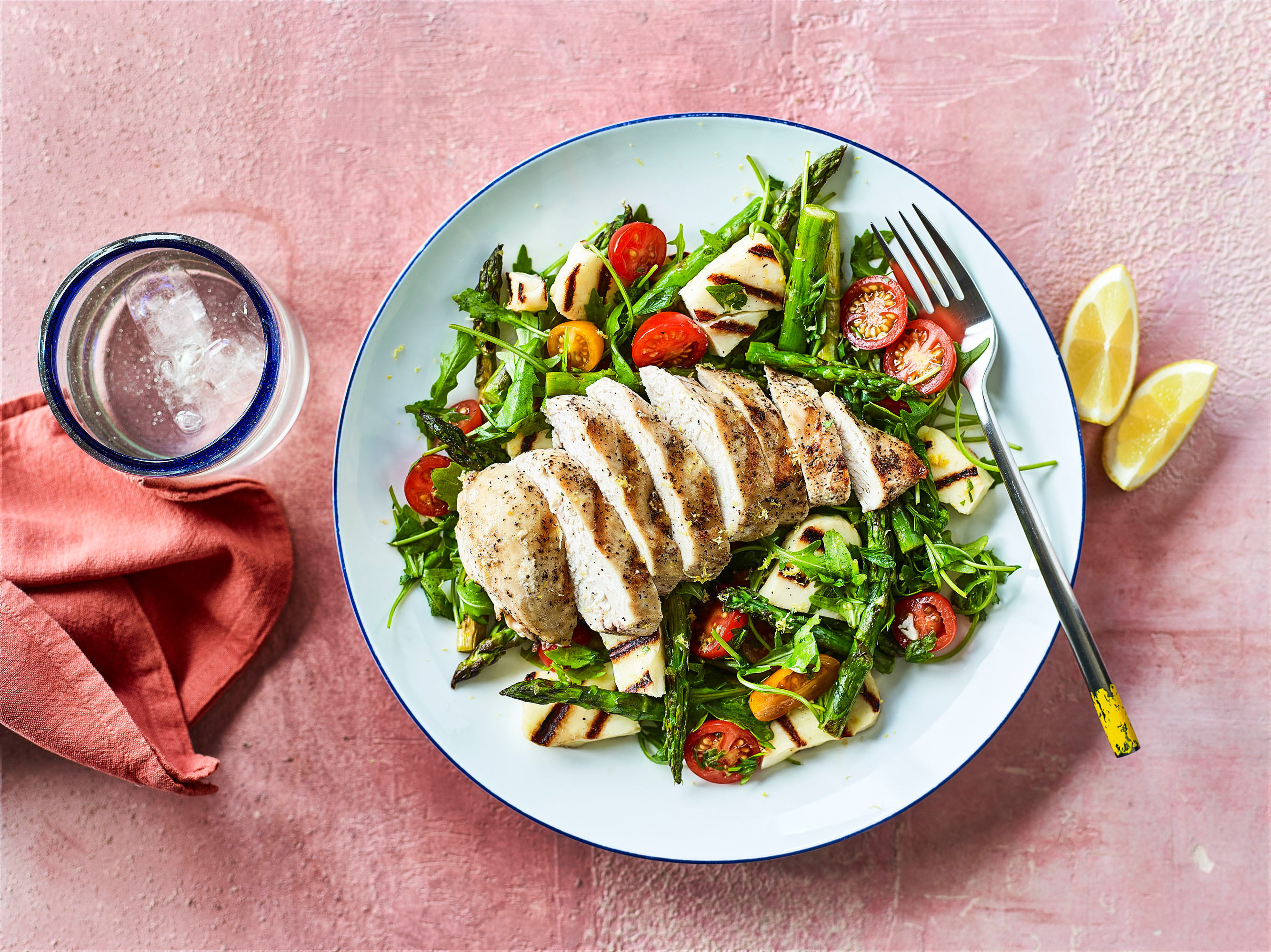Grilled Chicken and Halloumi Salad