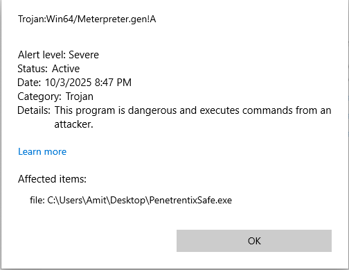 The detection details.